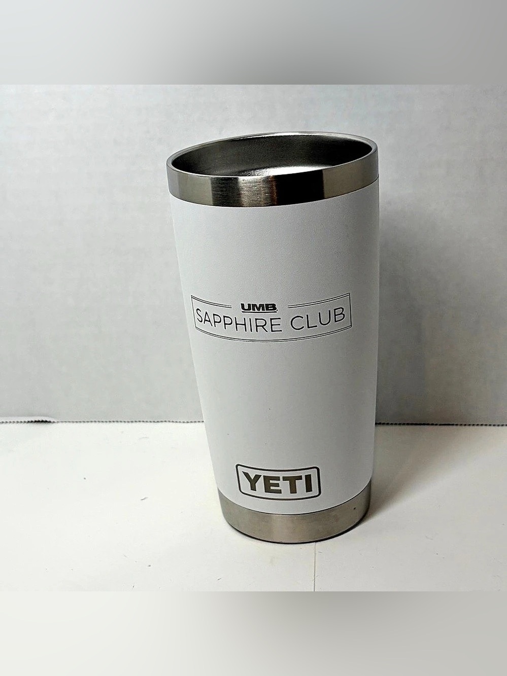YETI Rambler 20 oz Stainless Steel Vacuum Insulated White Tumbler NO Lid Logo